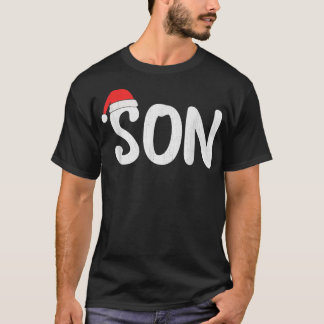 クリスマスサンタハットマッチングファミリーソンクリスマスパジャム Tシャツ