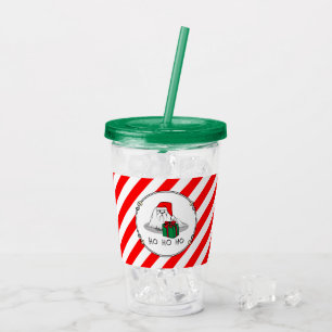 クリスマスサンタハットマルチーズドッグおもしろいかわいい アクリルタンブラー
