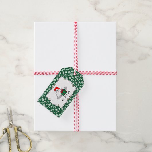 クリスマスサンタハットマルチーズドッグおもしろいかわいい ギフトタグ (より糸付き)