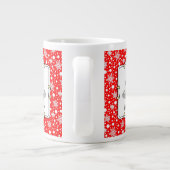 クリスマスサンタハットマルチーズドッグおもしろいかわいい ジャンボコーヒーマグカップ (裏面)