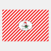 クリスマスサンタハットマルチーズドッグおもしろいかわいい ラッピングペーパーシート (正面3)