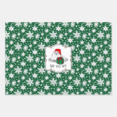 クリスマスサンタハットマルチーズドッグおもしろいかわいい ラッピングペーパーシート (正面)