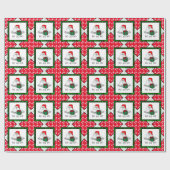 クリスマスサンタハットマルチーズドッグおもしろいかわいい ラッピングペーパー (フラット)