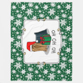 クリスマスサンタハットヨークシャーテリアーヨークシャーテリアかわいい フリースブランケット (正面)