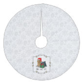 クリスマスサンタハットヨークシャーテリアーヨークシャーテリアかわいい フリース ツリースカート (正面)