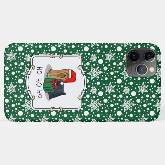 クリスマスサンタハットヨークシャーテリアーヨークシャーテリアかわいい Case-Mate iPhoneケース (裏面(横))