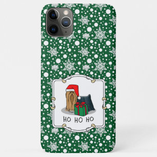 クリスマスサンタハットヨークシャーテリアーヨークシャーテリアかわいい iPhone 11 PRO MAXケース