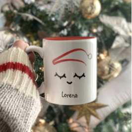 クリスマスサンタハットラッシュホパーソナライズされたリデイ ツートーンマグカップ