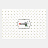 クリスマスサンタハットワイマラードッグ（グレー1）かわいい ラッピングペーパーシート (正面3)