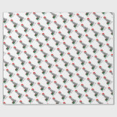 クリスマスサンタハットワイマラードッグ(グレー1)かわいい ラッピングペーパー (フラット)