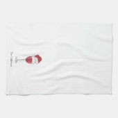 クリスマスサンタハットワイングラスパーソナライズされたパーティー キッチンタオル (横)