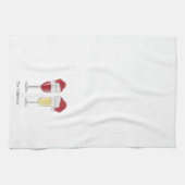 クリスマスサンタハットワインシャンパングラスカスタムズ キッチンタオル (横)