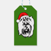 クリスマスサンタハット付きヨークシャーテリアドッグ ギフトタグ (正面)