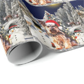 クリスマスサンタハット付きヨークシャーテリアドッグ ラッピングペーパー (ロールコーナー)