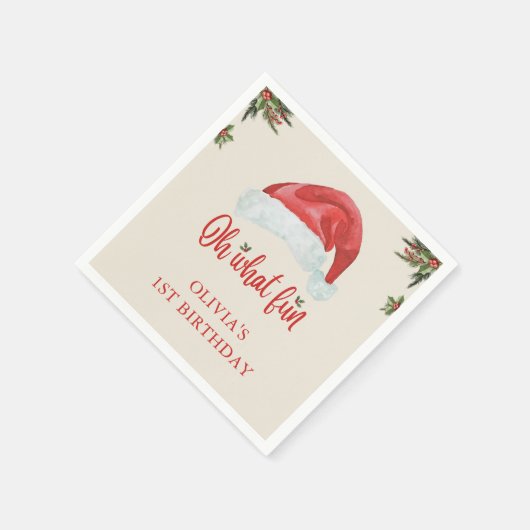 クリスマスサンタハット誕生日パーティナプキンス スタンダードカクテルナプキン (角)