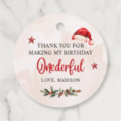 クリスマスサンタハット誕生日パーティー フェイバータグ (裏面)