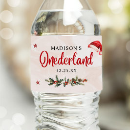 クリスマスサンタハット誕生日パーティー ペットボトルラベル