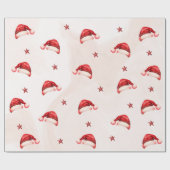 クリスマスサンタハット誕生日パーティー ラッピングペーパー (フラット)