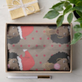 クリスマスサンタハット、黒人女性、ガム、赤ドット 薄葉紙 (ギフト)