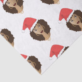 クリスマスサンタハット、黒人女性、ナチュラルヘア 薄葉紙 (詳細)