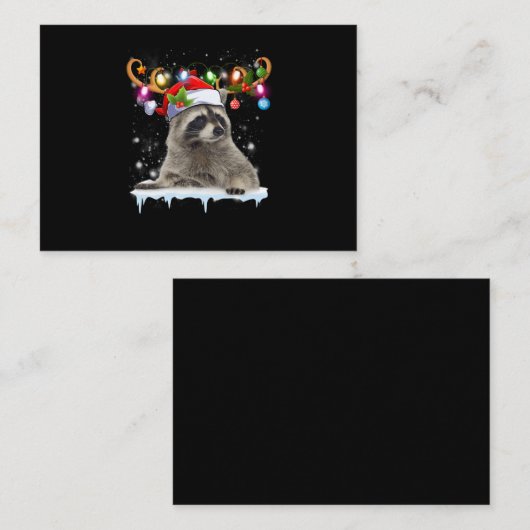 クリスマスサンタハトラクーンパジャマ エンクロージャーカード (正面/裏面)