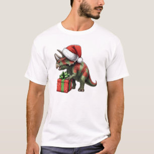 クリスマスサンタハトリケラトプス Tシャツ