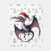 クリスマスサンタハプテロダクティル フリースブランケット (正面)