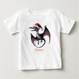 クリスマスサンタハプテロダクティル ベビーTシャツ