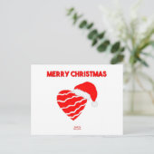 クリスマスサンタハートはがき ポストカード (スタンド正面)