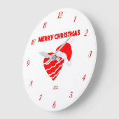 クリスマスサンタハートアクリル壁掛け時計 ラージ壁時計 (傾斜)
