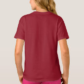 クリスマスサンタハートガールズマルーンベーシックTシャツ Tシャツ (裏面)