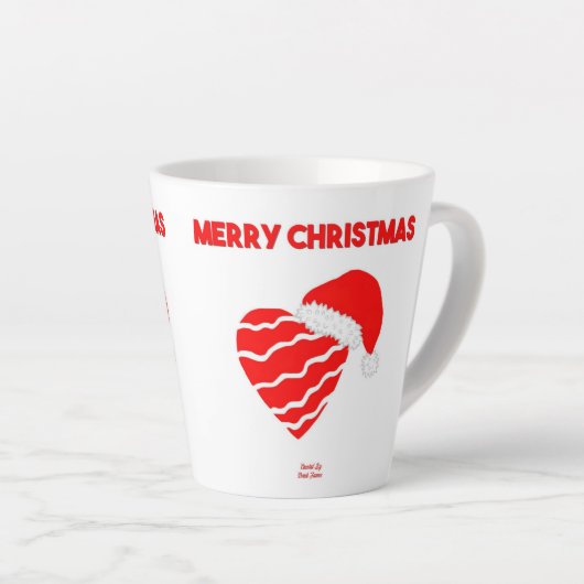 クリスマスサンタハートスモールラテマグ カフェラテマグ (右アングル)