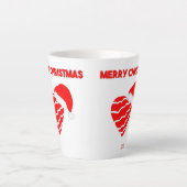 クリスマスサンタハートスモールラテマグ カフェラテマグ (正面)