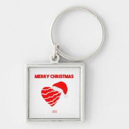 クリスマスサンタハートプレミアムスクエアキーチェーン キーホルダー