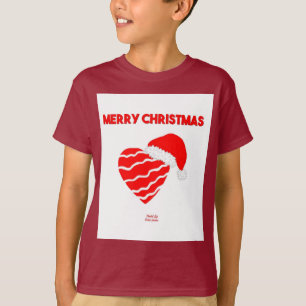 クリスマスサンタハートボーイズMaroon Basic Tシャツ