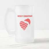 クリスマスサンタハート大型霜降りガラスマグ フロストグラスビールジョッキ (左)