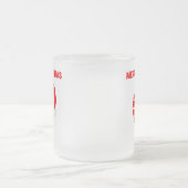 クリスマスサンタハート小型霜降りガラスマグ フロストグラスマグカップ (中央)