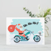クリスマスサンタバイクもしくは自転車に乗る人ホリデーカード シーズンカード (スタンド正面)
