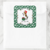 クリスマスサンタバセットハウンド(トリカラー1)かわいい スクエアシール (バッグ)