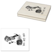 クリスマスサンタバセットハウンド(トリカラー1)かわいい ラバースタンプ (押印)