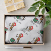 クリスマスサンタバセットハウンド（トリカラー1）かわいい 薄葉紙 (ギフト)