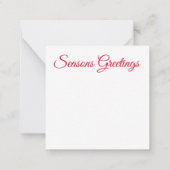 クリスマスサンタバニーシーズンのグリーティングカード ノートカード (裏面)