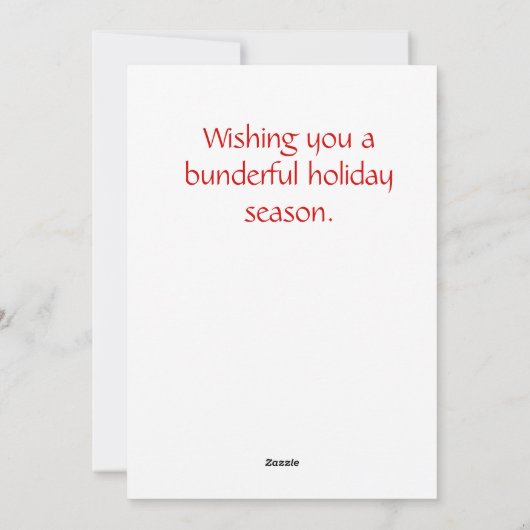 クリスマスサンタバニーフラットホリデーカード シーズンカード (裏面)