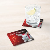 クリスマスサンタバニー スクエアペーパーコースター (インサイチュ)