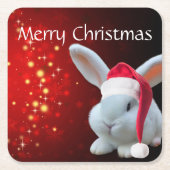 クリスマスサンタバニー スクエアペーパーコースター (正面)