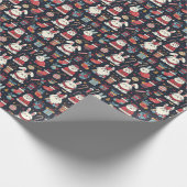 クリスマスサンタバンニースルーマニア国旗の色 ラッピングペーパー (角)