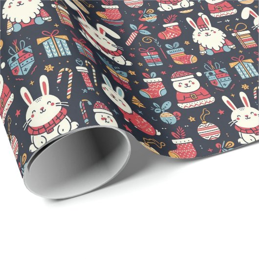 クリスマスサンタバンニースルーマニア国旗の色 ラッピングペーパー (ロールコーナー)