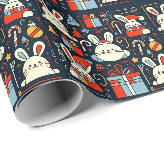 クリスマスサンタバンニースルーマニア国旗の色 ラッピングペーパー (ロールコーナー)