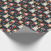 クリスマスサンタバンニースルーマニア国旗の色 ラッピングペーパー (角)