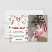クリスマスサンタバースデーパーティーの写真 サンキューカード (正面)